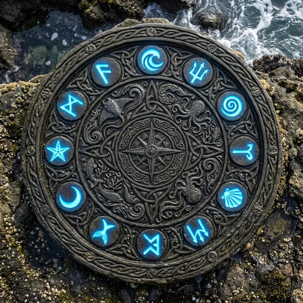 Stone dial with runes